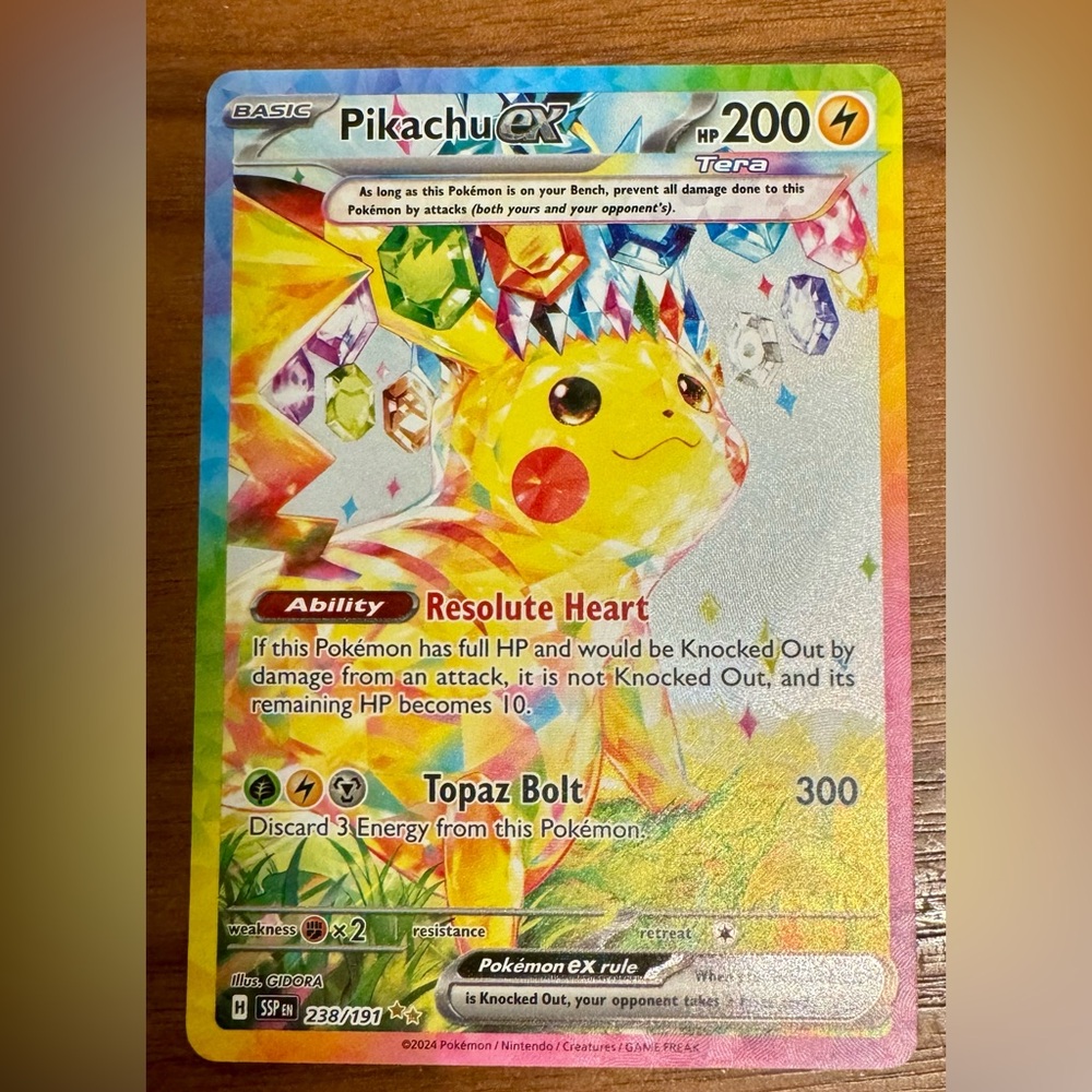 Pikachu ex 238/191 SIR - Special Illustration Rare - Surging Sparks Pokémon Holo